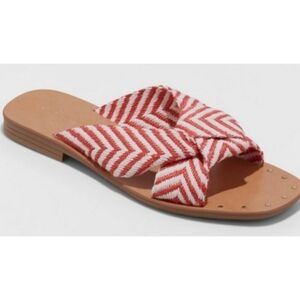 Universal Thread Louise Chevron Print Red Knotted Sandals